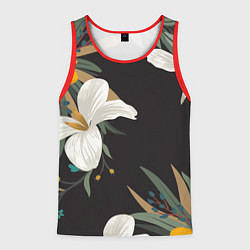 Майка-безрукавка мужская Цветочный арт, цвет: 3D-красный
