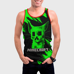 Майка-безрукавка мужская MINECRAFT CREEPER CAT, цвет: 3D-красный — фото 2