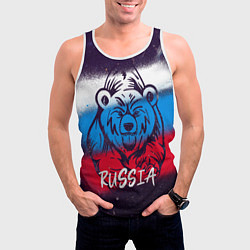Майка-безрукавка мужская Russia Bear, цвет: 3D-белый — фото 2
