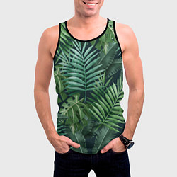 Майка-безрукавка мужская Тропики, цвет: 3D-черный — фото 2