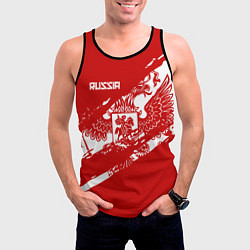 Майка-безрукавка мужская Russia, цвет: 3D-черный — фото 2