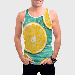 Майка-безрукавка мужская Апельсины, цвет: 3D-белый — фото 2
