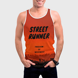 Майка-безрукавка мужская Street runner, цвет: 3D-белый — фото 2