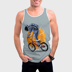Майка-безрукавка мужская Космический велосипедист Z, цвет: 3D-белый — фото 2