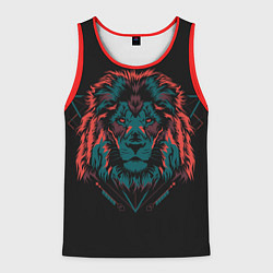 Майка-безрукавка мужская Лев на закате, цвет: 3D-красный
