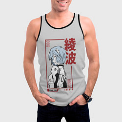 Майка-безрукавка мужская Рэй Аянами, цвет: 3D-черный — фото 2