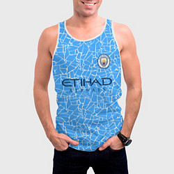Майка-безрукавка мужская Manchester City 2021 Home Kit, цвет: 3D-белый — фото 2