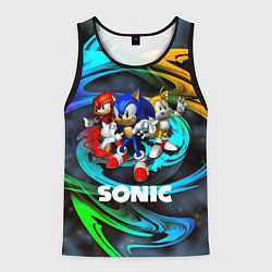 Майка-безрукавка мужская SONIC TRIO, цвет: 3D-черный