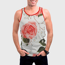 Майка-безрукавка мужская Нежные розы, цвет: 3D-красный — фото 2
