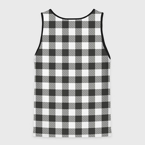 Мужская майка без рукавов Черно-белая клетка / 3D-Черный – фото 2