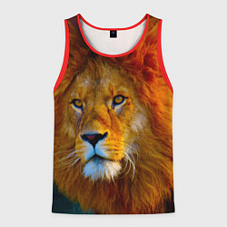 Майка-безрукавка мужская Лев 3D, цвет: 3D-красный