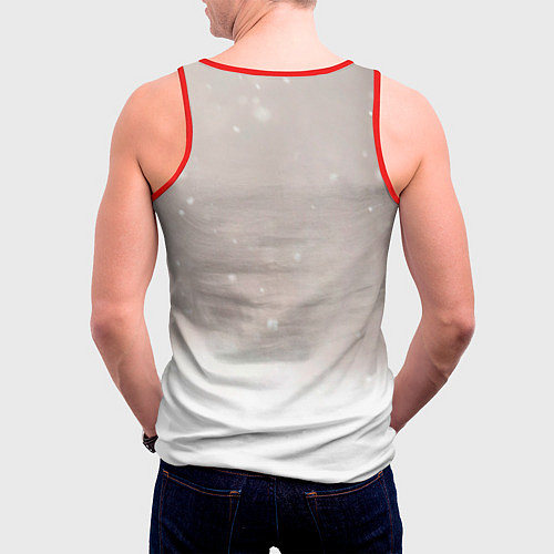 Мужская майка без рукавов Лиса и снег / 3D-Красный – фото 4