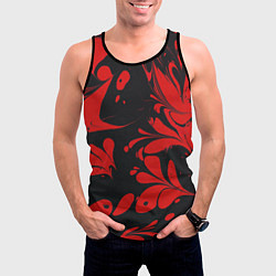 Майка-безрукавка мужская Красный Мрамор, цвет: 3D-черный — фото 2