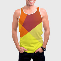 Майка-безрукавка мужская Оранжевые углы, цвет: 3D-белый — фото 2