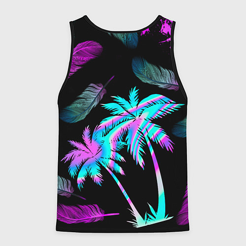 Мужская майка без рукавов Неоновое лето / 3D-Черный – фото 2