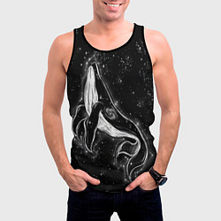 Майка-безрукавка мужская Космический Кит, цвет: 3D-черный — фото 2