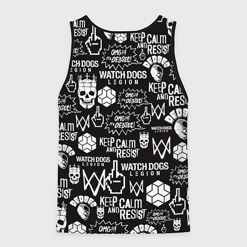 Мужская майка без рукавов WATCH DOGS LEGION / 3D-Черный – фото 2