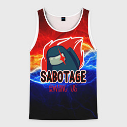 Майка-безрукавка мужская Among us sabotage, цвет: 3D-белый