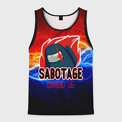 Майка-безрукавка мужская Among us sabotage, цвет: 3D-черный
