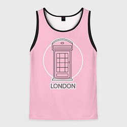 Майка-безрукавка мужская Телефонная будка, London, цвет: 3D-черный
