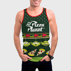 Майка-безрукавка мужская Pizza Planet, цвет: 3D-красный — фото 2