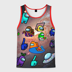 Майка-безрукавка мужская Among Us Чёрная дыра, цвет: 3D-красный