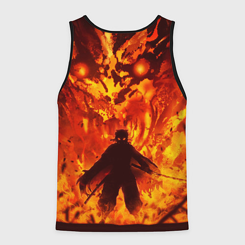 Мужская майка без рукавов Клинок, рассекающий демонов / 3D-Черный – фото 2