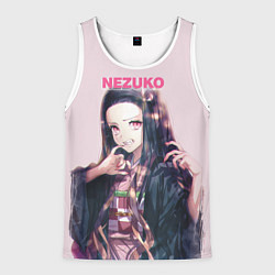 Майка-безрукавка мужская Nezuko, цвет: 3D-белый