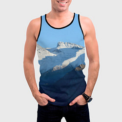 Майка-безрукавка мужская Снежные горы, цвет: 3D-черный — фото 2