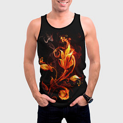Майка-безрукавка мужская Огненный цветок, цвет: 3D-черный — фото 2