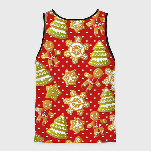 Мужская майка без рукавов С Новым Годом! / 3D-Черный – фото 2