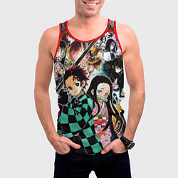 Майка-безрукавка мужская Клинок рассекающий демонов, цвет: 3D-красный — фото 2