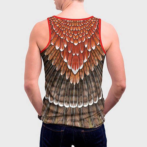 Мужская майка без рукавов Оперение: орел / 3D-Красный – фото 4