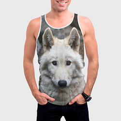 Майка-безрукавка мужская Волк, цвет: 3D-белый — фото 2