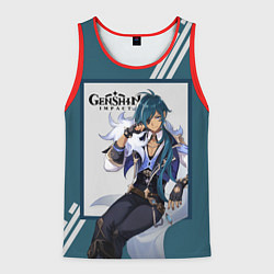 Майка-безрукавка мужская Кэйа - Genshin Impact, цвет: 3D-красный
