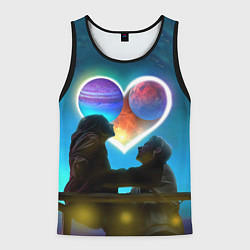 Майка-безрукавка мужская Ваня Дмитриенко Венера-Юпитер, цвет: 3D-черный