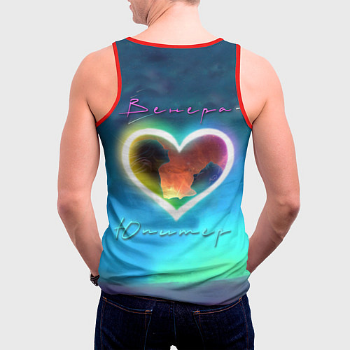 Мужская майка без рукавов Ваня Дмитриенко Венера-Юпитер / 3D-Красный – фото 4