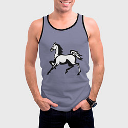 Майка-безрукавка мужская Дикая лошадь, цвет: 3D-черный — фото 2