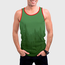 Майка-безрукавка мужская Зеленый Лес, цвет: 3D-красный — фото 2