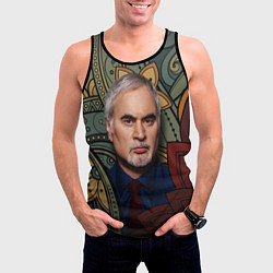 Майка-безрукавка мужская Меладзе Цветы Мандала, цвет: 3D-черный — фото 2