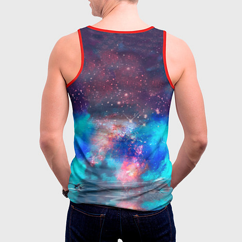 Мужская майка без рукавов Galaxy Lion / 3D-Красный – фото 4