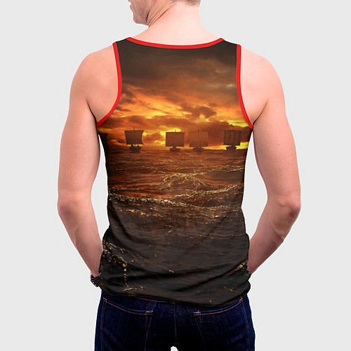 Мужская майка без рукавов Valheim Корабли / 3D-Красный – фото 4