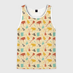 Майка-безрукавка мужская Музыкант, цвет: 3D-белый