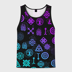 Майка-безрукавка мужская СЛАВЯНСКИЕ РУНЫ ПАТТЕРН Z, цвет: 3D-черный