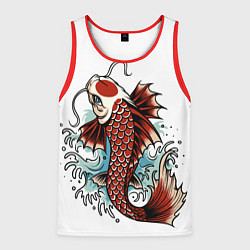 Майка-безрукавка мужская Карп Кои Япония, цвет: 3D-красный
