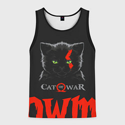 Майка-безрукавка мужская Cat of war, цвет: 3D-черный