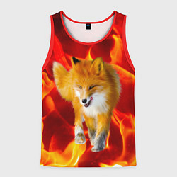 Майка-безрукавка мужская Fire Fox, цвет: 3D-красный