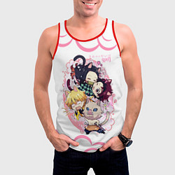 Майка-безрукавка мужская Клинок, рассекающий демонов ПЕРСОНАЖИ, цвет: 3D-красный — фото 2