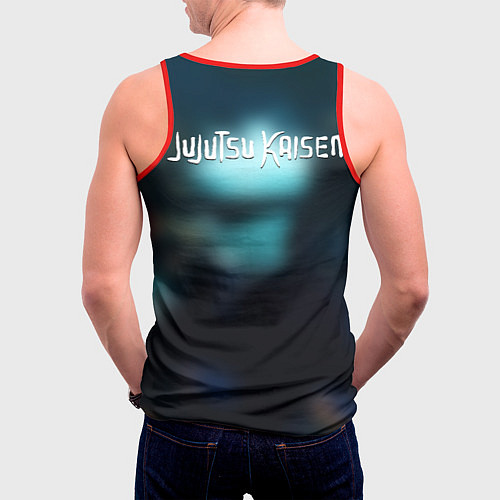 Мужская майка без рукавов Магическая битва / 3D-Красный – фото 4