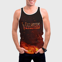 Майка-безрукавка мужская Valheim огненный лого, цвет: 3D-белый — фото 2